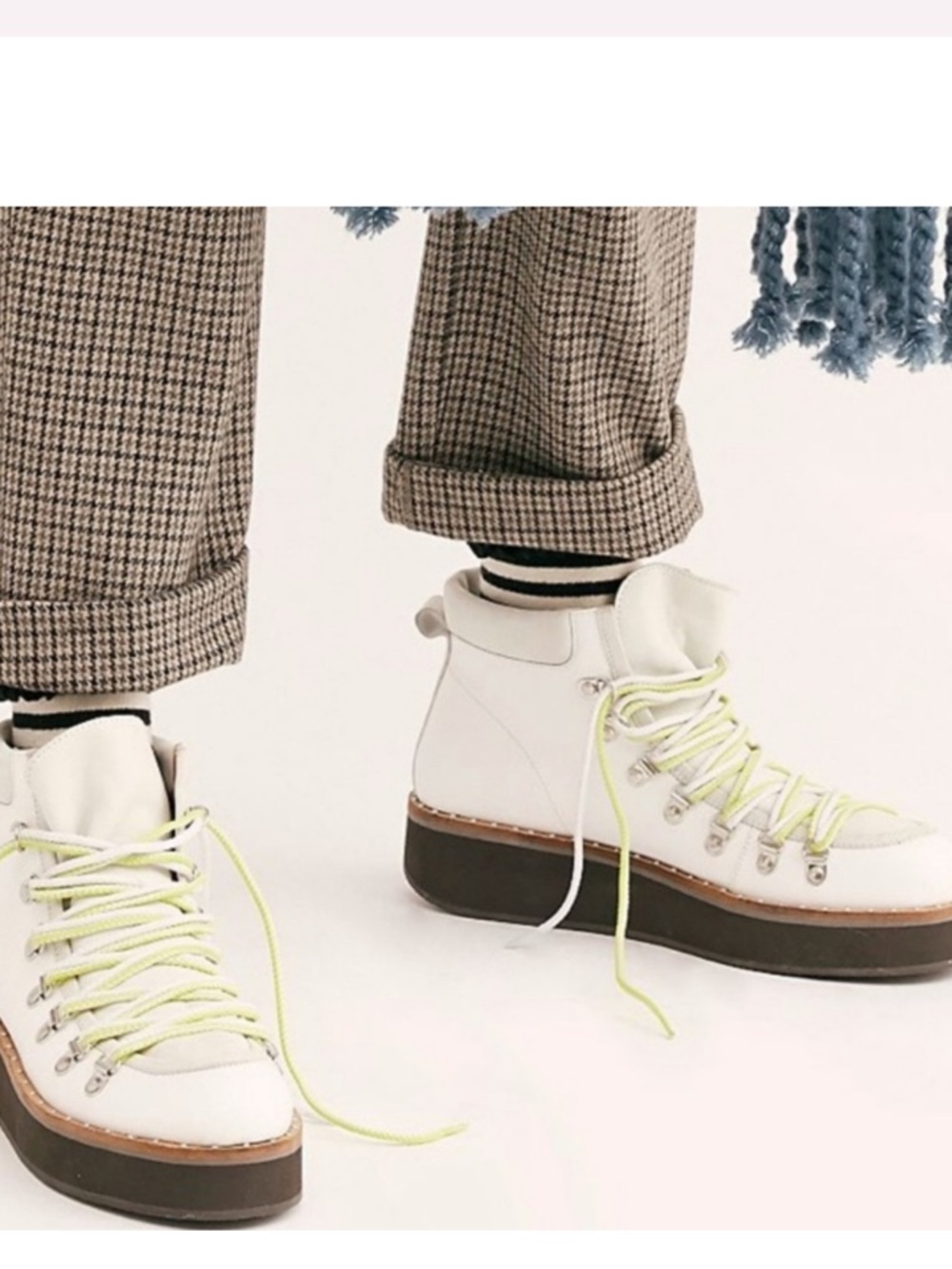 Free People Durango Ankle Boots  - 37.  Lace up white